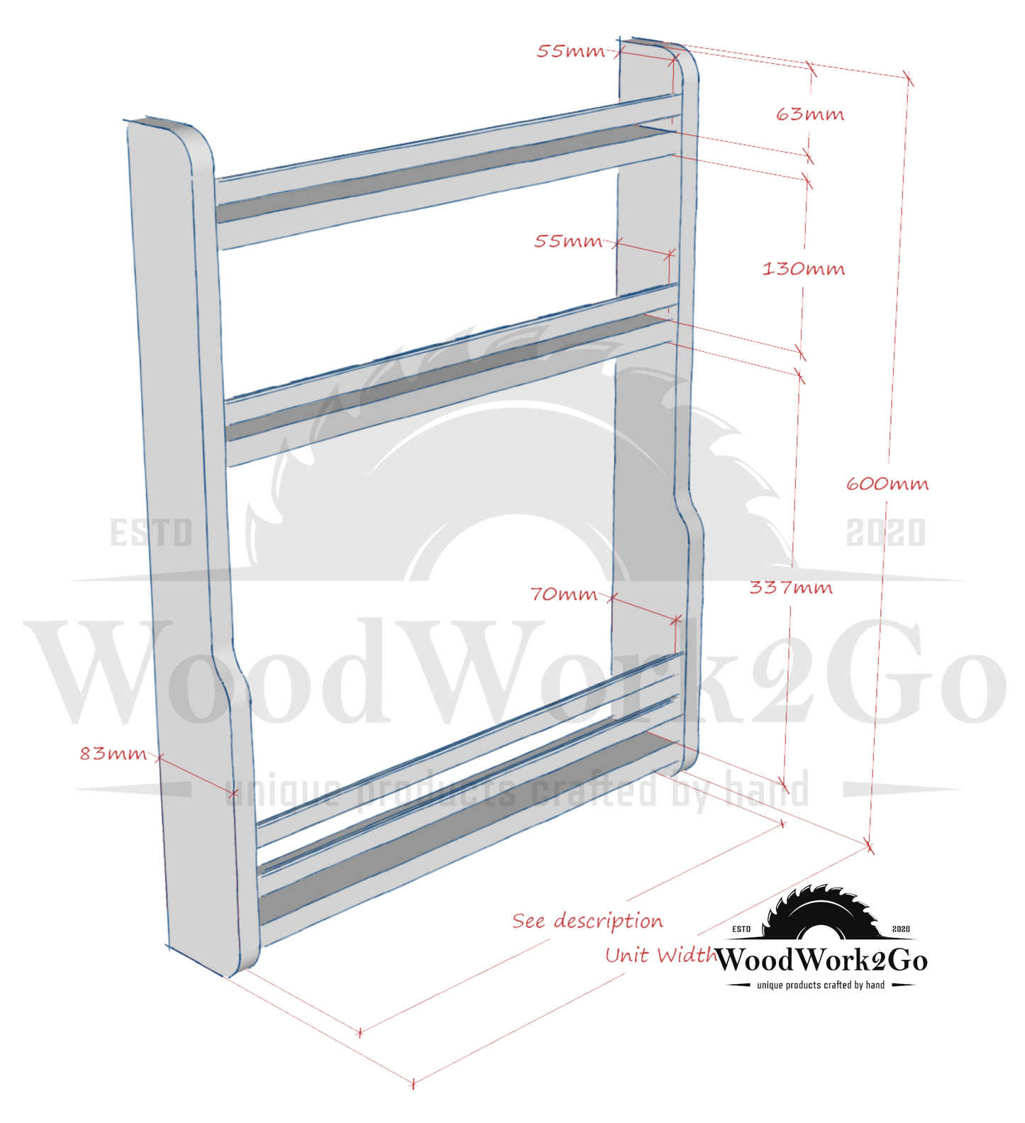 Oil & Spice Rack With Bar Rails