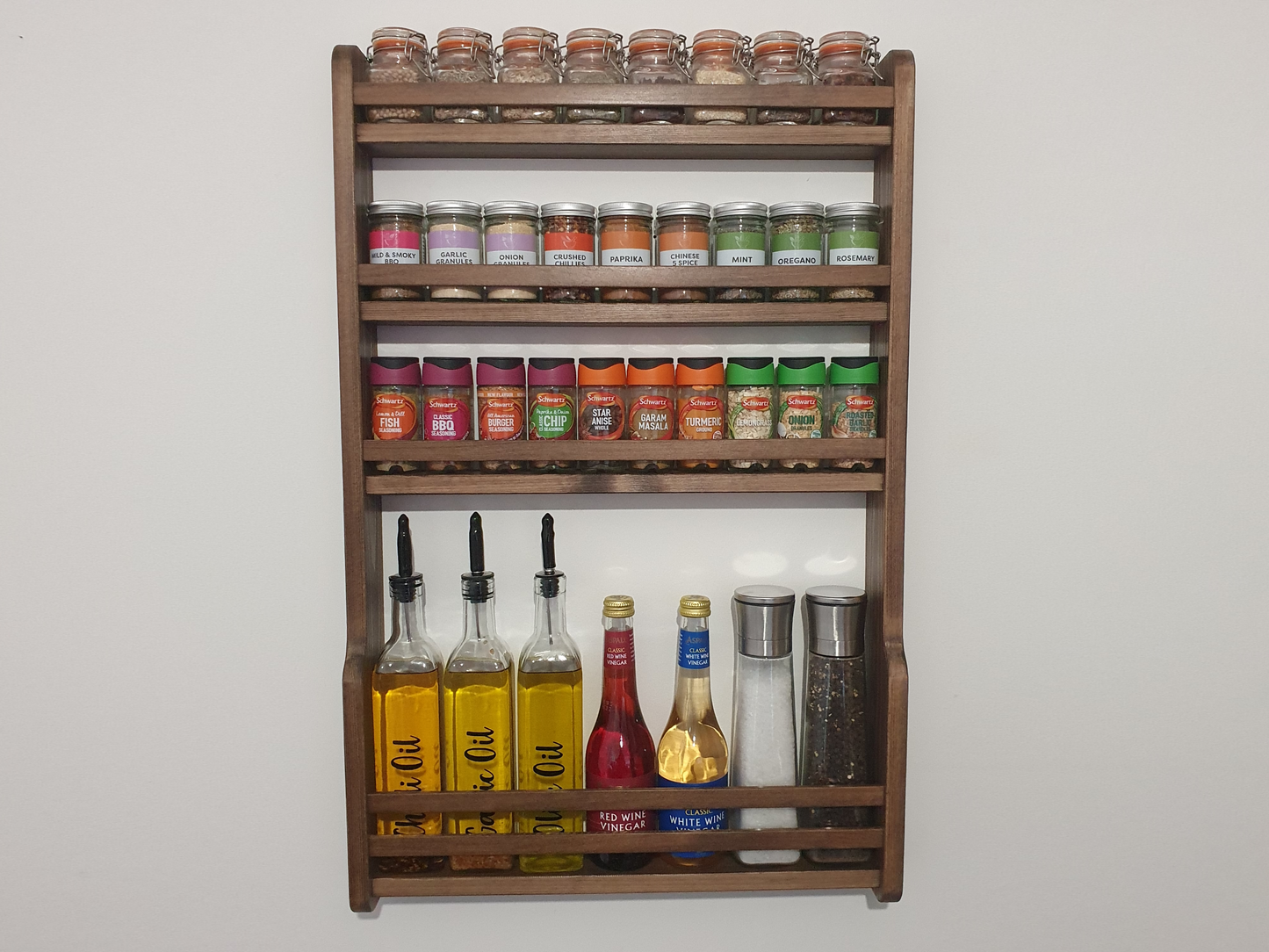 Oil & Spice Rack With Bar Rails