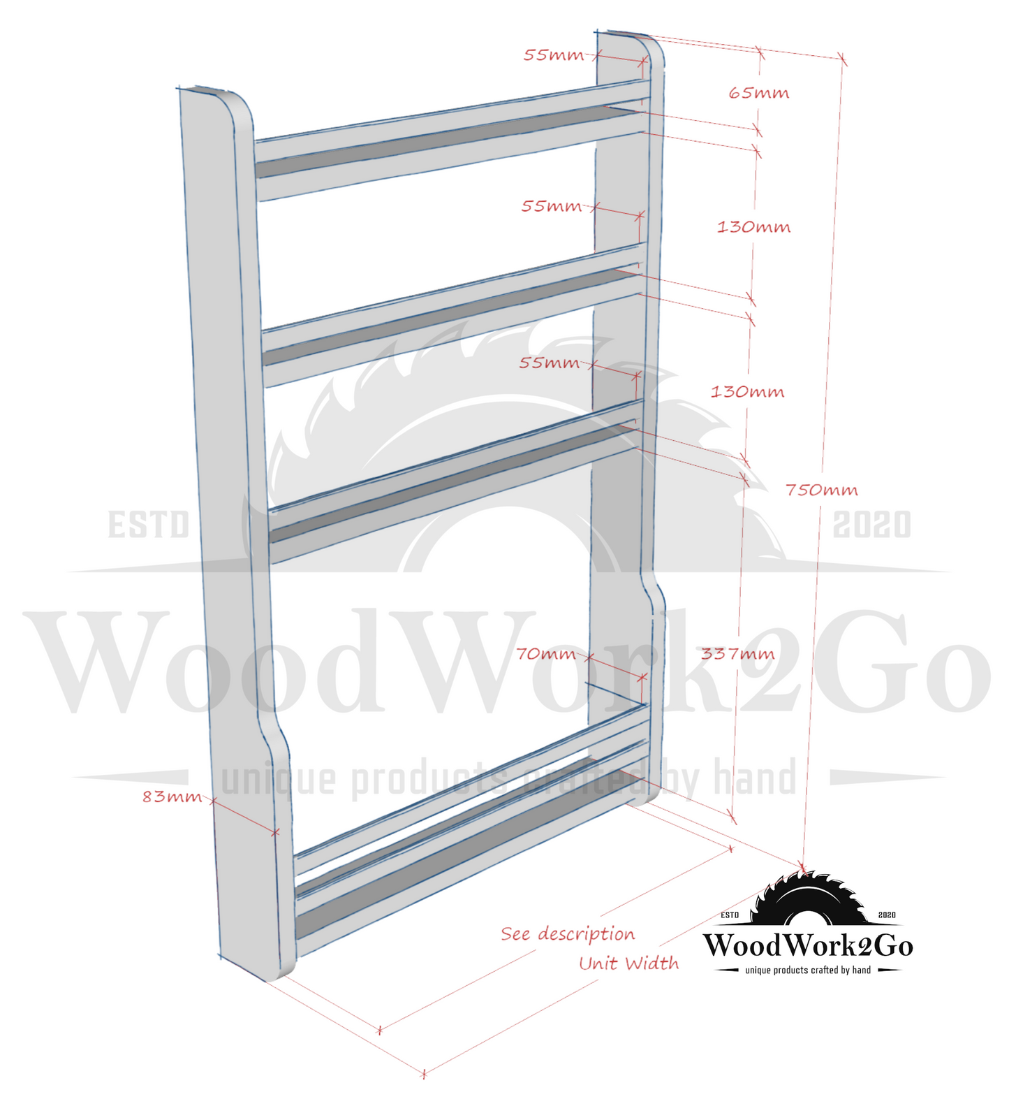 Oil & Spice Rack With Bar Rails