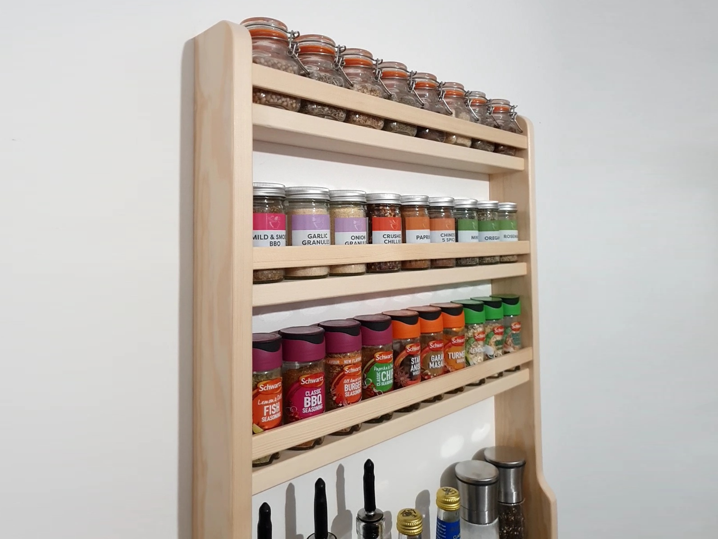 Oil & Spice Rack With Bar Rails